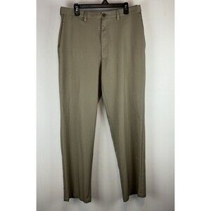 Men's Haggar Cool 18 Pro Classic Fit 36x34 Tan Straight Fit 4 Way Stretch Pants‎